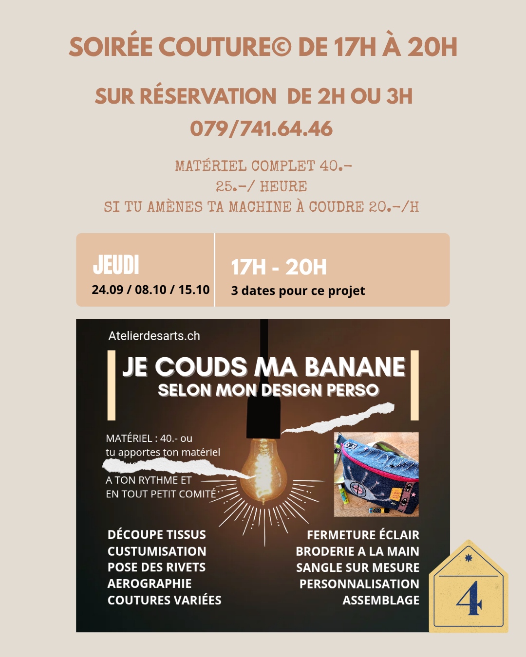 Dates Soirée Couture - Atelier des Arts